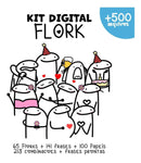 Kit Digital Flork Sem Fundo Lettering Arquivos Png
