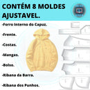 Molde Blusa Moletom Canguru Com Capuz Masculino E Feminino