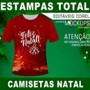 Pacote 15 Artes Sublimação Total Natal Camisetas Mockups