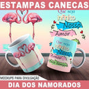 Artes Canecas Namorados 170 Estampas Editáveis Mockups Jul