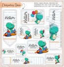 Arquivo Etiqueta Escolar Dinossauros 4 Studio, Pdf, Png, Dxf