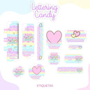 Etiqueta Escolar Lettering Candy- Arquivo Digital