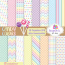 Kit Digital Papeles Candy Colors