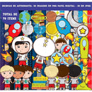 Kit Digital Brincando De Astronauta Scrapbook Arquivo Png