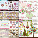 30 Kit Scrapbook Florais Papel Digital Png 681 Imagens+brind