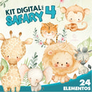 Kit Digital África Safari Aquarela 4a