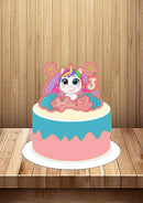 Topper Cake Unicornio E Arcoiris - Arquivo Digital