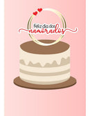 Topo Bolo Feliz Dia Dos Namorados Circular - Arquivo Digital