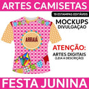 Festa Junina Camisetas Sublimação Total Artes Editáveis