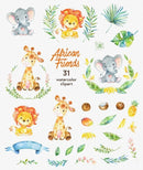 Kit Digital África Safari Aquarela 7