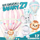 Kit Digital África Safari Aquarela 27a