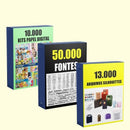Combro 3 Em 1 10000 Papel Digital Arquivos De Corte E Font
