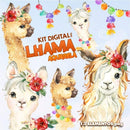 Kit Digital Lhama Baby Aquarela 2