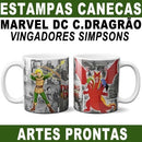 Sublimação Canecas Heróis Vingadores Marvel Dc Simpsons