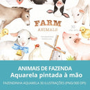 Kit Digital Animais De Fazenda Aquarelado (03)