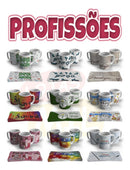 Sublimação + 1002 Estampas Prontas Canecas Profissões