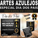 Estampas Azulejos Canecas Dia Dos Pais Sublimação Editáveis