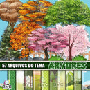 Kit Digital Árvores Floresta Vegetação 57 Arquivos + Fontes