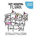Kit Digital Flork Sem Fundo Lettering Arquivos Png