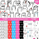Kit Digital Flork Sem Fundo Lettering Arquivos Png