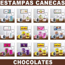 Artes Tema Chocolates Sublimação Canecas Páscoa