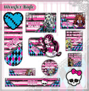 kit completo arquivo  pdf png encadernaçao sublimaçao - MONSTER HIGH
