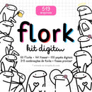Kit Digital Flork Bento Memes Lettering Arquivos Png + Bônus