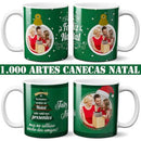 Estampas Sublimação Natal Papai Noel 1.000 Artes Canecas