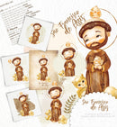Kit Digital Santinhos São Francisco De Assis Aquarela Png