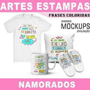 Artes Kit Digital Pandoca Frases Coloridas Namorados Mockups