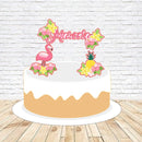 Topo De Bolo Flamingo Floral - Arquivo Digital