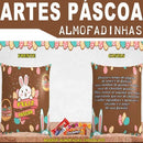 Estampas Páscoa Chocolates Almofadas Bolso Editáveis Mockups