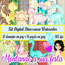 Kit Digital Dinossauro Watercolor