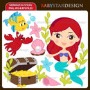 7 Kits Scrapbook A Pequena Sereia Ariel Papel Digital Brind