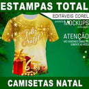 Pacote 15 Artes Sublimação Total Natal Camisetas Mockups
