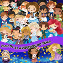 Kit Digital Cute Princess Aquarela Png (pague 1 Leve 3)