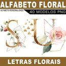 Pacote Artes Letras Personalizadas Alfabeto Floral Flores