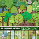 Kit Digital Árvores Floresta Vegetação 68 Arquivos + Fontes