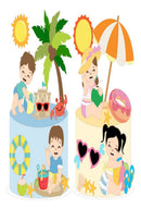 Arquivo De Corte Topo De Bolo Kit Meninas E Meninos Praia
