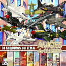 Kit Digital Aviões De Guerra 91 Arquivos + Fontes