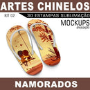 Artes Namorados Chinelos Kit 2 Sublimação Mockups