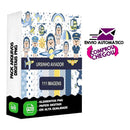 Kit Digital Ursinho Aviador Scrapbook scanncut fcm svg Png