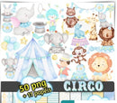 Kit Digital - Circo Azul Aquarelado (06)