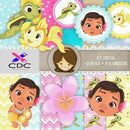 Kit Digital Papel Scrapbook moana baby bebe