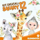 Kit Digital África Safari Aquarela 12