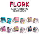 Pacote 40 Artes Profissões Flork Para Canecas Png E Jpg