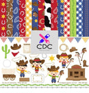 Kit Digital Papel Scrapbook Cowboy festa Junina Menino