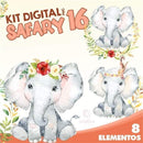 Kit Digital África Safari Aquarela 16