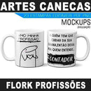 Artes Canecas Flork Profissões Editáveis Corel Mockups