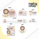 Etiqueta Escolar Animais Cute Menino - Arquivo Digital